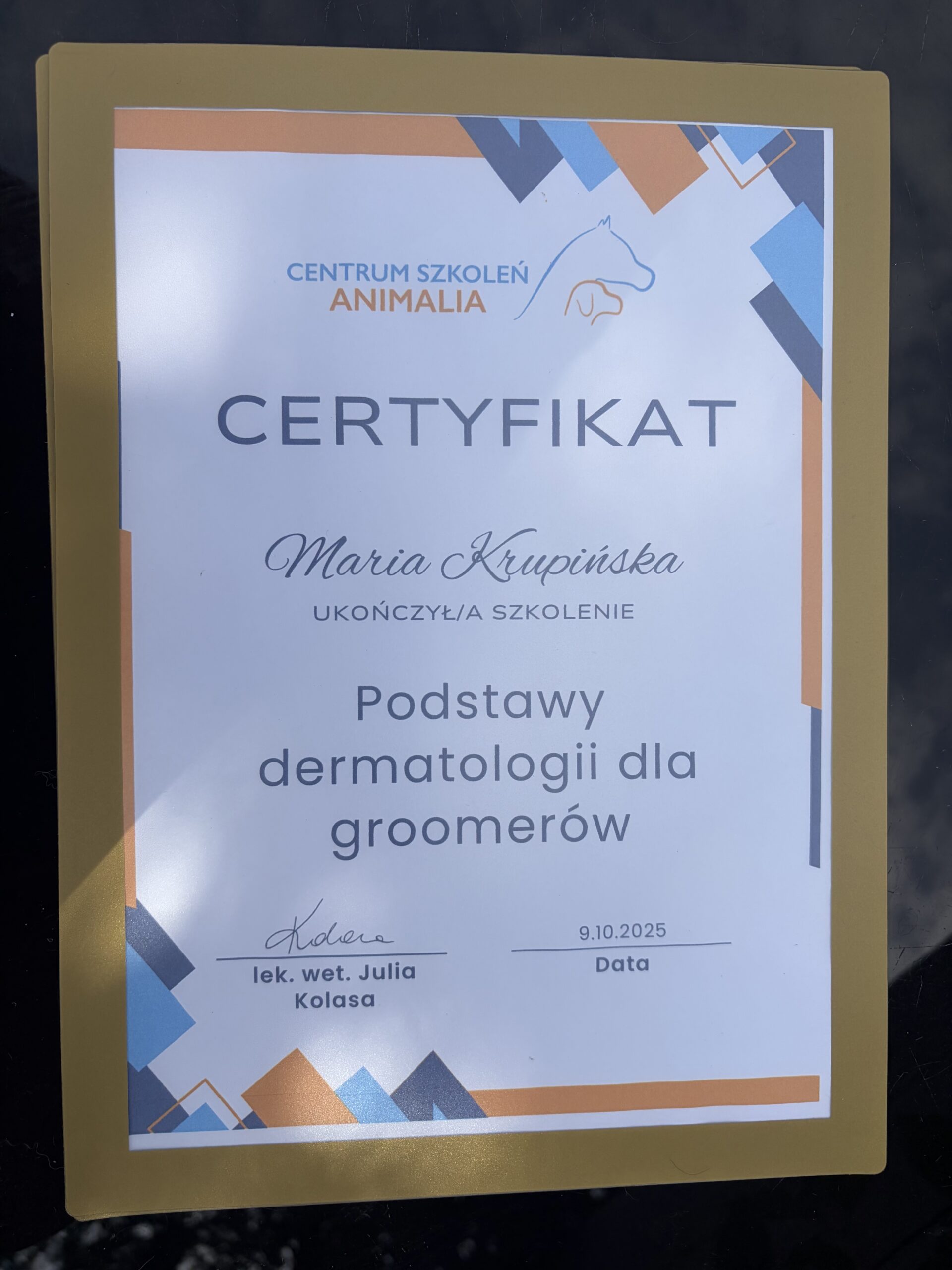 Kraina łapek certyfikat dermatologia