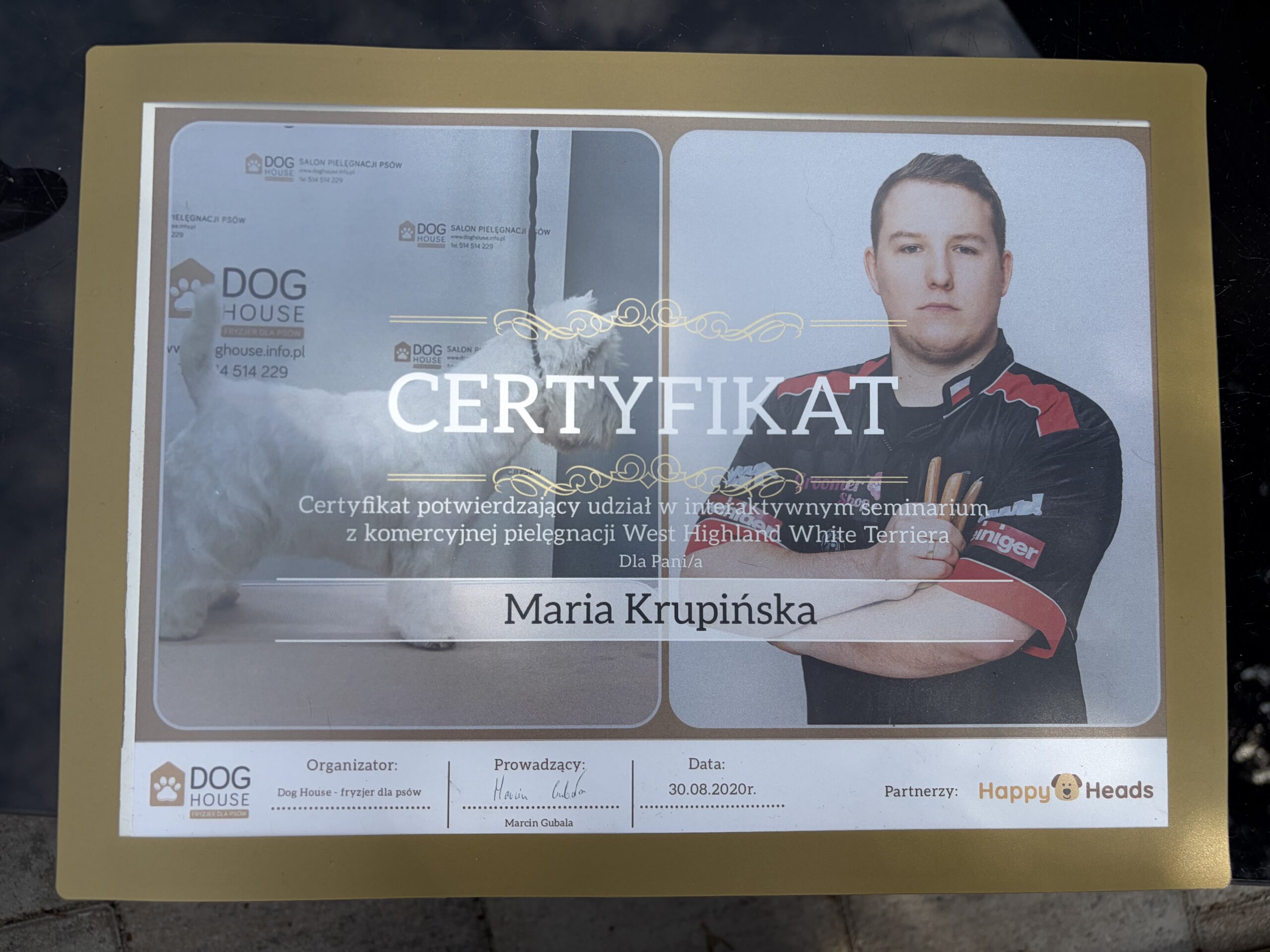 Kraina łapek certyfikat komercyjna pielęgnacja
